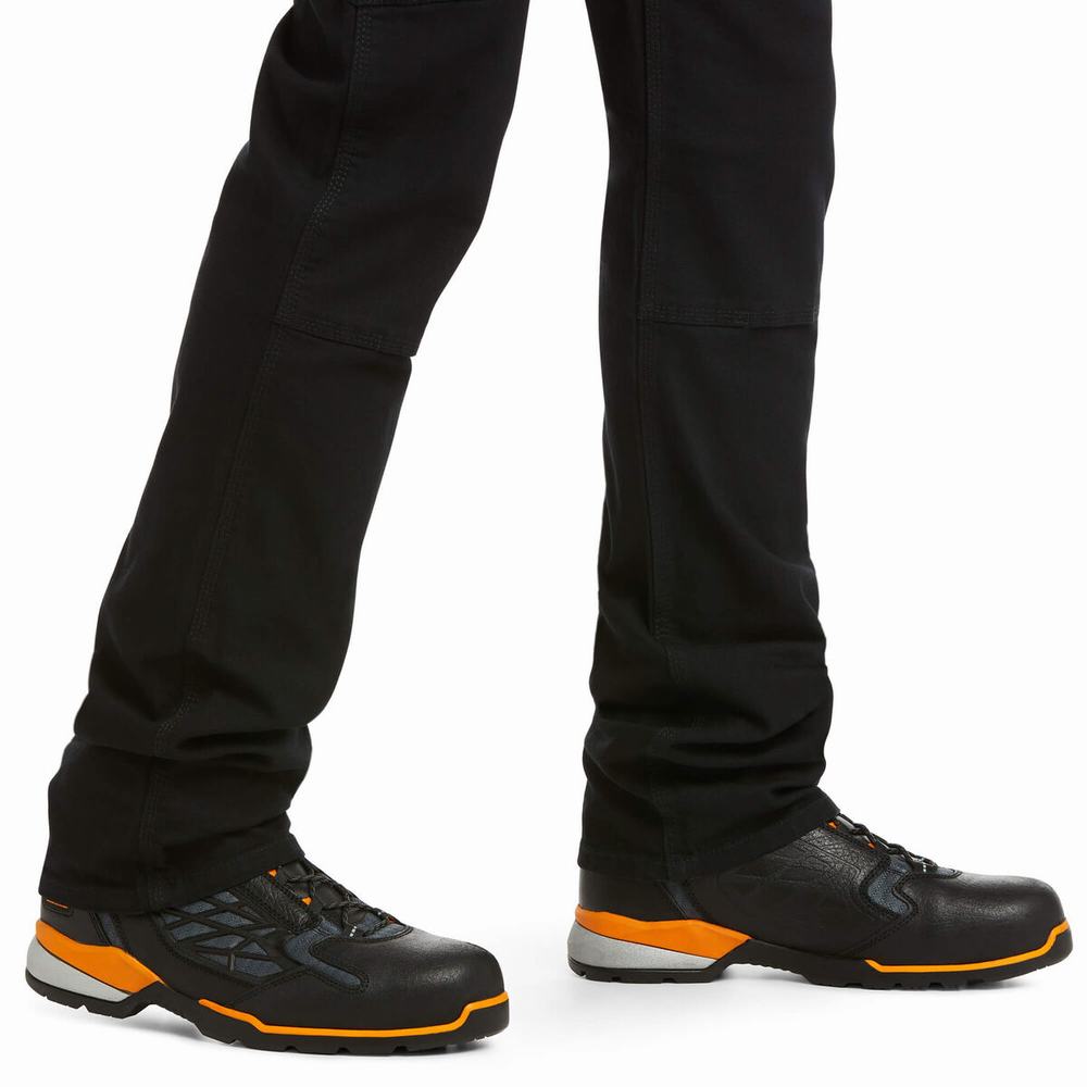 Ariat Rebar M4 Low Rise DuraStretch Made Tough Double Front Byxor Herr Svarta | 807-VMRQUT