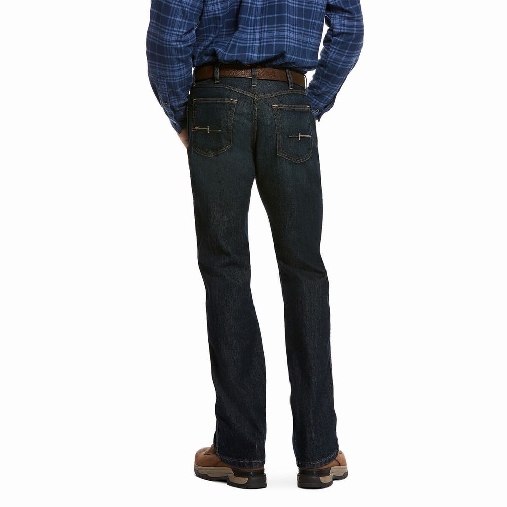 Ariat Rebar M4 Relaxed DuraStretch Basic Straight Jeans Herr Svarta Blå | 089-RCTSQH