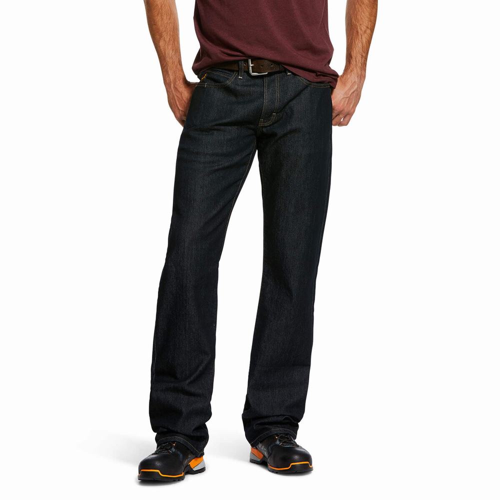 Ariat Rebar M4 Relaxed DuraStretch Basic Flannel-Fodrade Cut Straight Jeans Herr Olika Färger | 260-FEPXAK