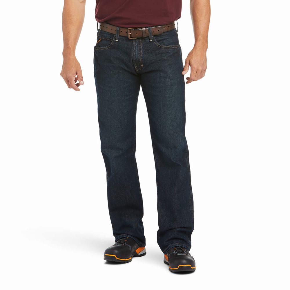 Ariat Rebar M5 DuraStretch Edge Straight Jeans Herr Svarta Blå | 618-DPIZBU