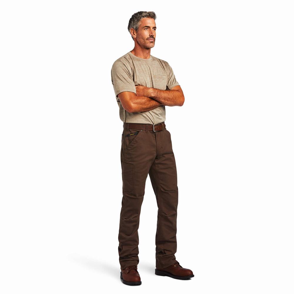 Ariat Rebar M5 DuraStretch Washed Twill Dungaree Leg Byxor Herr Olika Färger | 509-RSKQNY