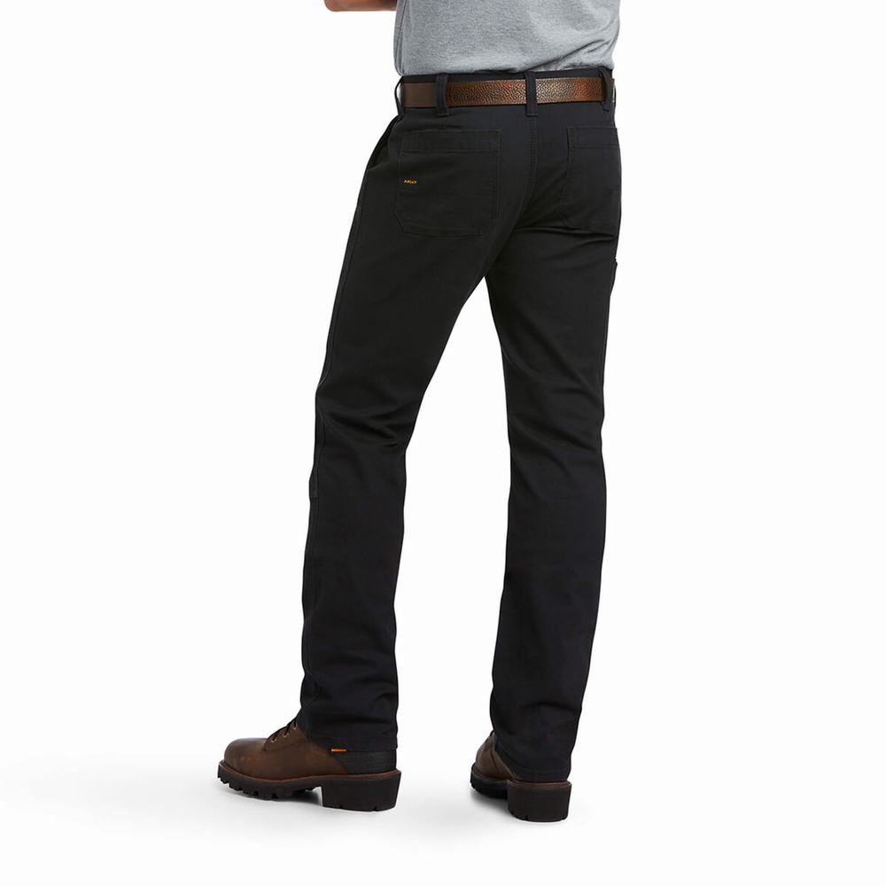 Ariat Rebar M7 Slim DuraStretch Made Tough Double Front Byxor Herr Svarta | 450-ERYAVJ