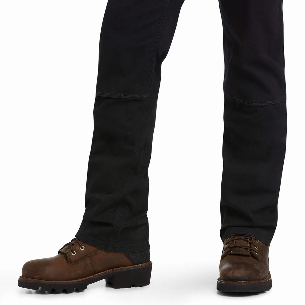 Ariat Rebar M7 Slim DuraStretch Made Tough Double Front Byxor Herr Svarta | 450-ERYAVJ