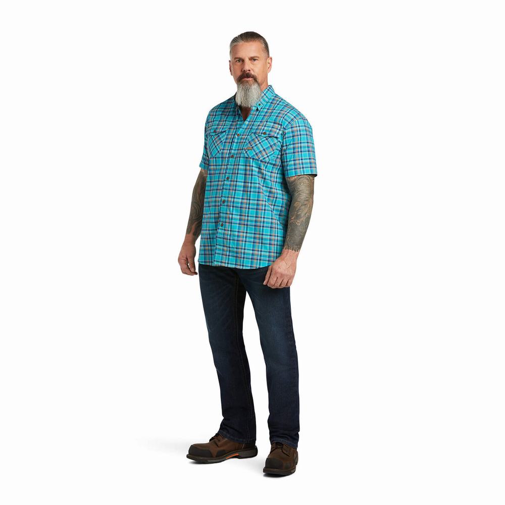 Ariat Rebar Made Tough DuraStretch Short Sleeve Herr Påfågel | 387-BRXWPA