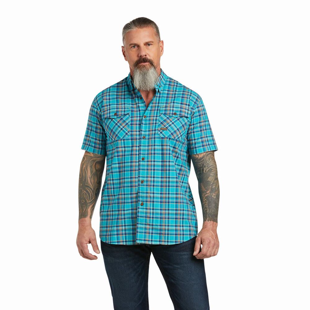 Ariat Rebar Made Tough DuraStretch Short Sleeve Herr Påfågel | 387-BRXWPA