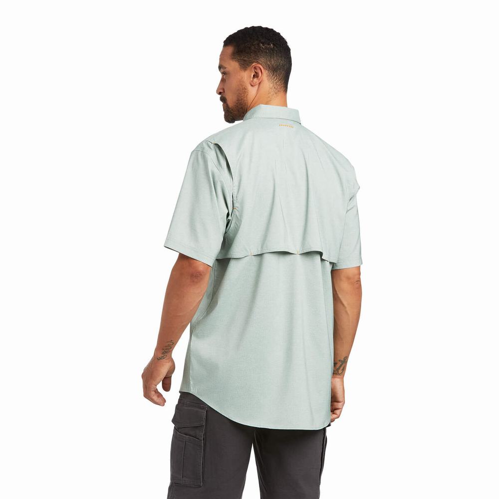 Ariat Rebar Made Tough VentTEK DuraStretch Short Sleeve Herr Gröna | 248-ZWQMKO