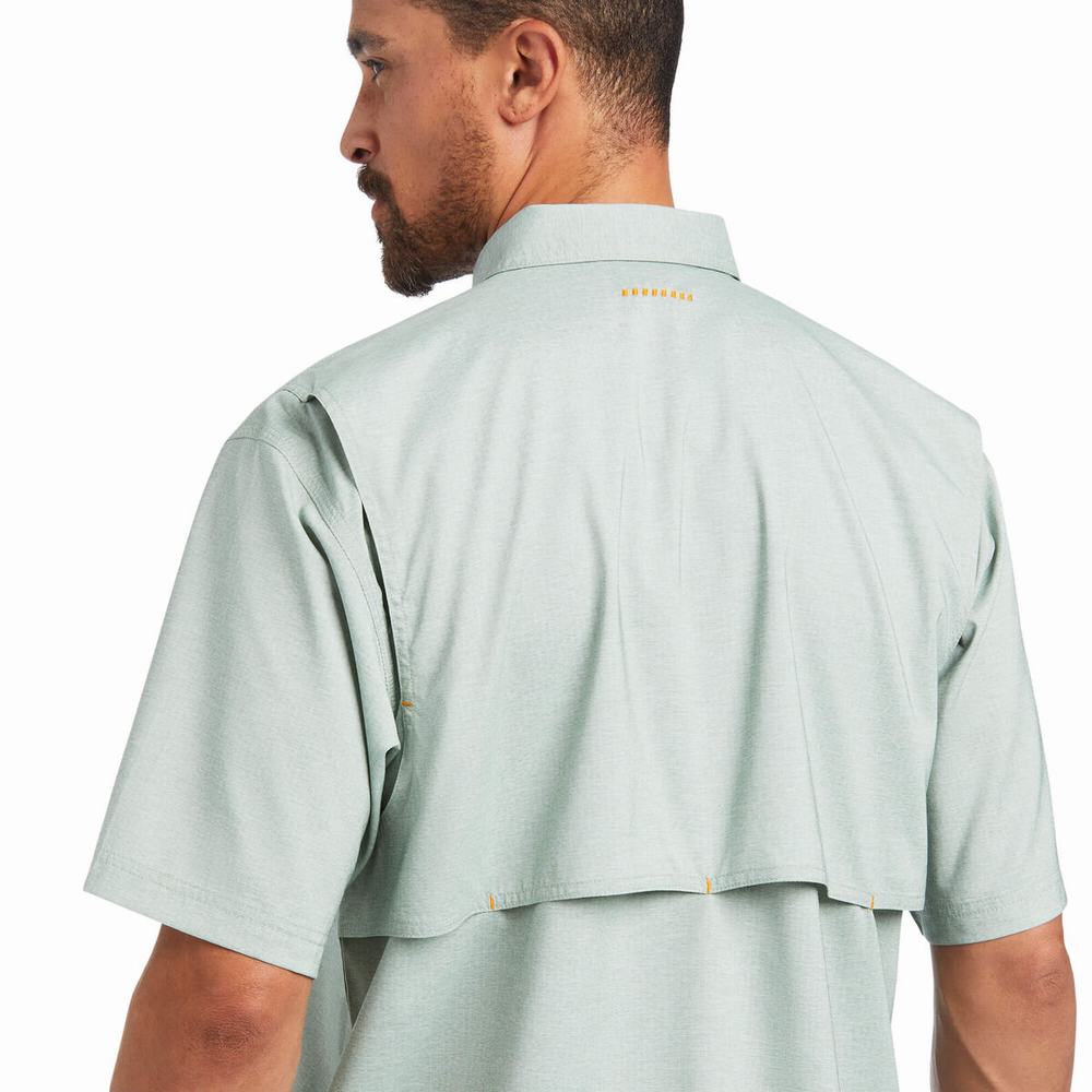 Ariat Rebar Made Tough VentTEK DuraStretch Short Sleeve Herr Gröna | 248-ZWQMKO