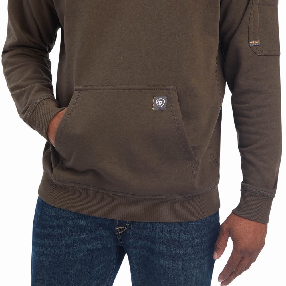 Ariat Rebar Overtime Fleece Hoodie Herr Olika Färger | 456-LXGYSE