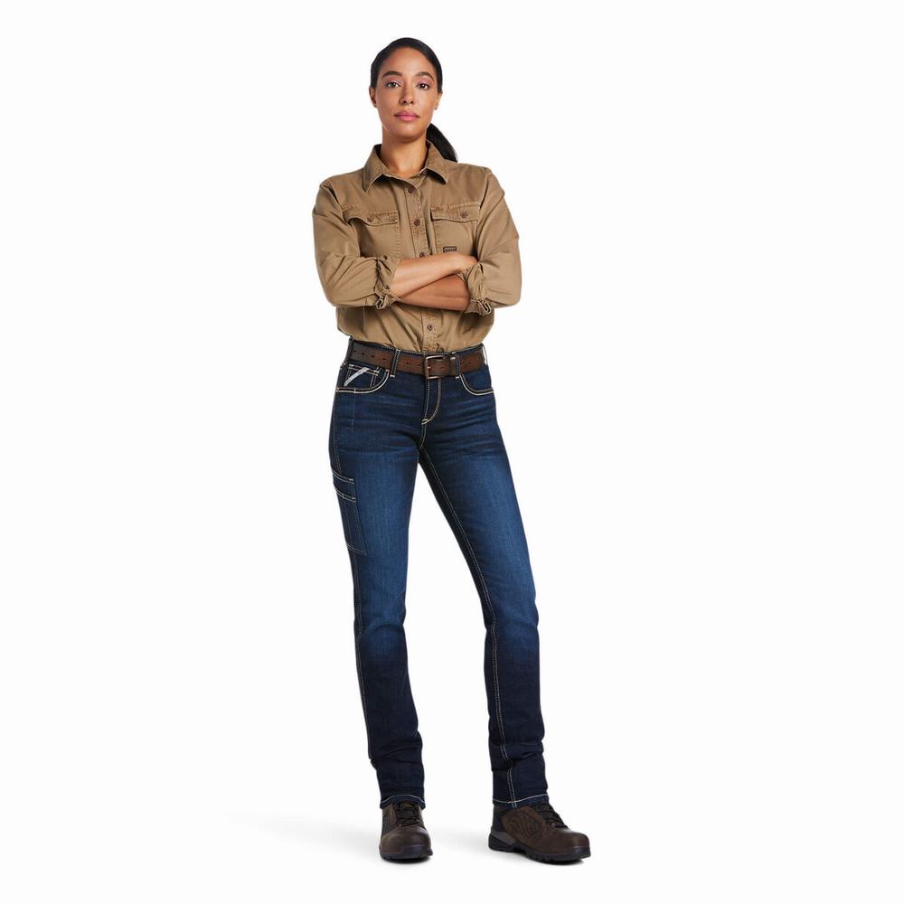 Ariat Rebar Perfect Rise Flex Riveter Skinny Jeans Dam Olika Färger | 807-JMDHVC