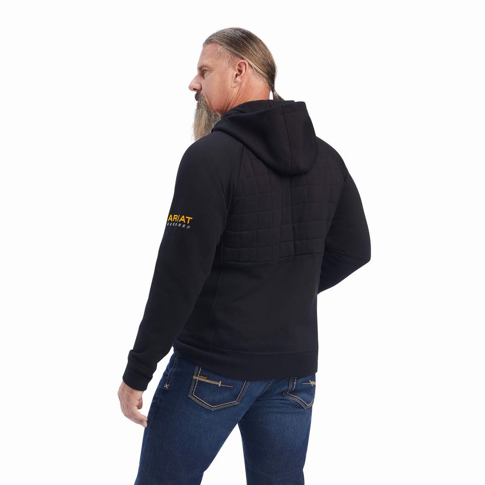 Ariat Rebar Regulator Full Zip Hoodie Herr Svarta | 163-GAEHTL