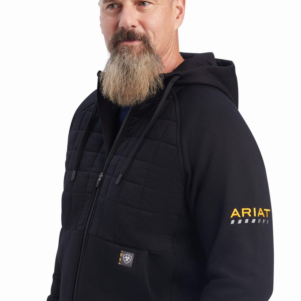 Ariat Rebar Regulator Full Zip Hoodie Herr Svarta | 163-GAEHTL