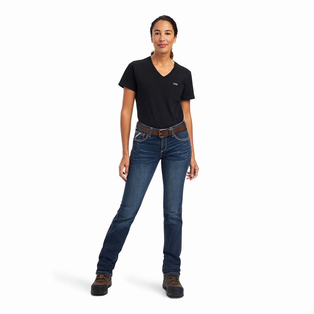 Ariat Rebar Riveter Straight Jeans Dam Olika Färger | 013-RHXVCB