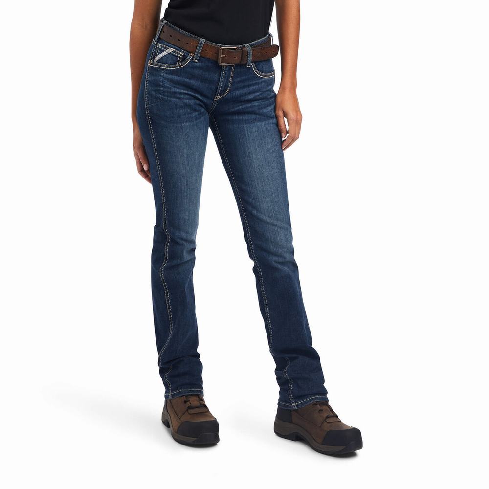 Ariat Rebar Riveter Straight Jeans Dam Olika Färger | 013-RHXVCB