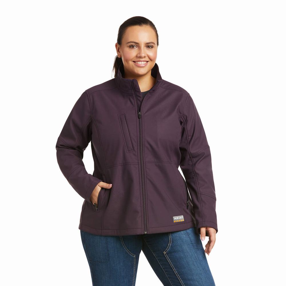 Ariat Rebar Stretch Canvas Softshell Jacka Dam Lila | 158-YHUVJR