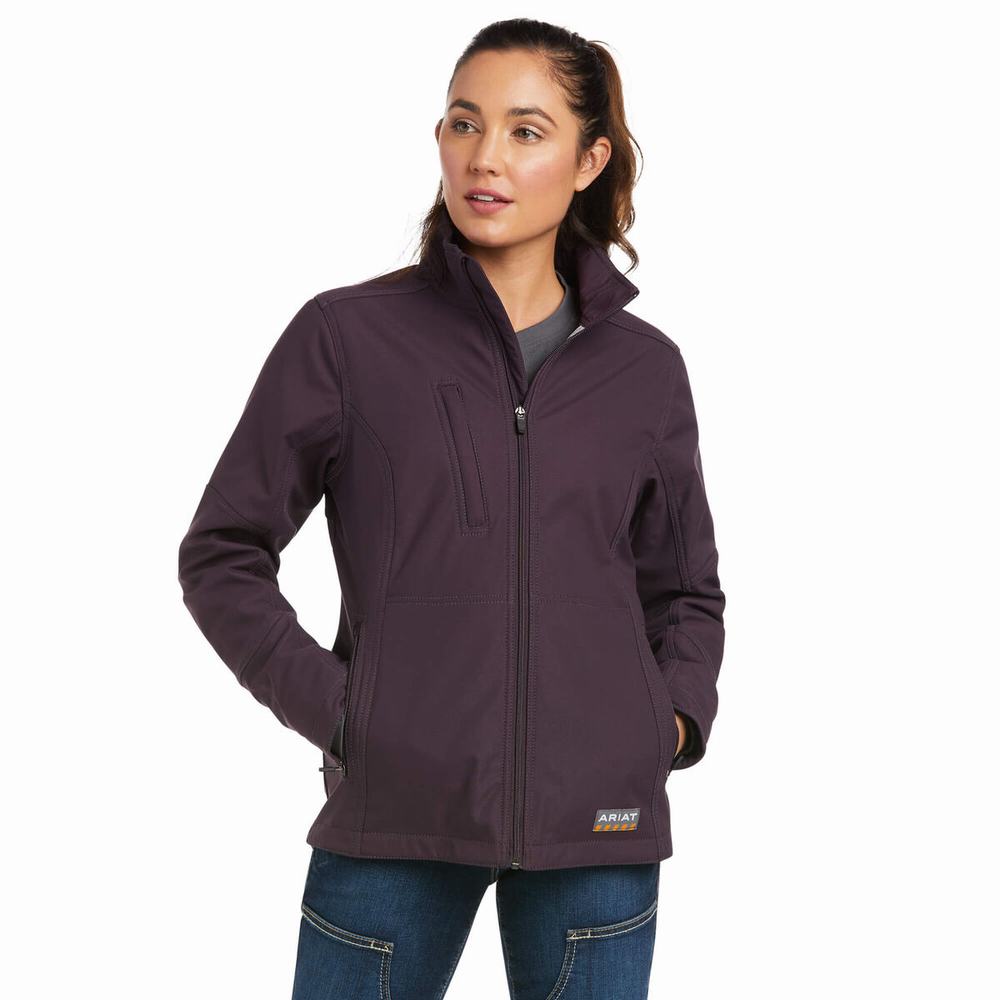 Ariat Rebar Stretch Canvas Softshell Jacka Dam Lila | 158-YHUVJR