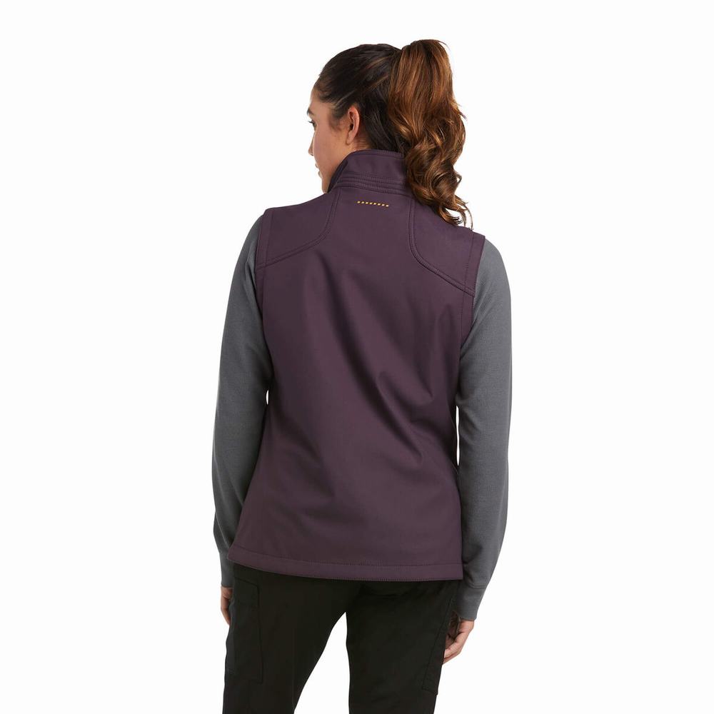 Ariat Rebar Stretch Canvas Softshell Vests Dam Lila | 871-FLOPBN