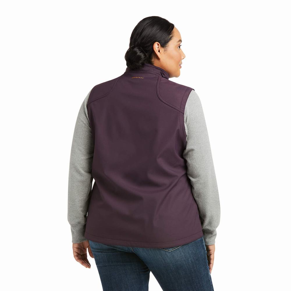 Ariat Rebar Stretch Canvas Softshell Vests Dam Lila | 871-FLOPBN