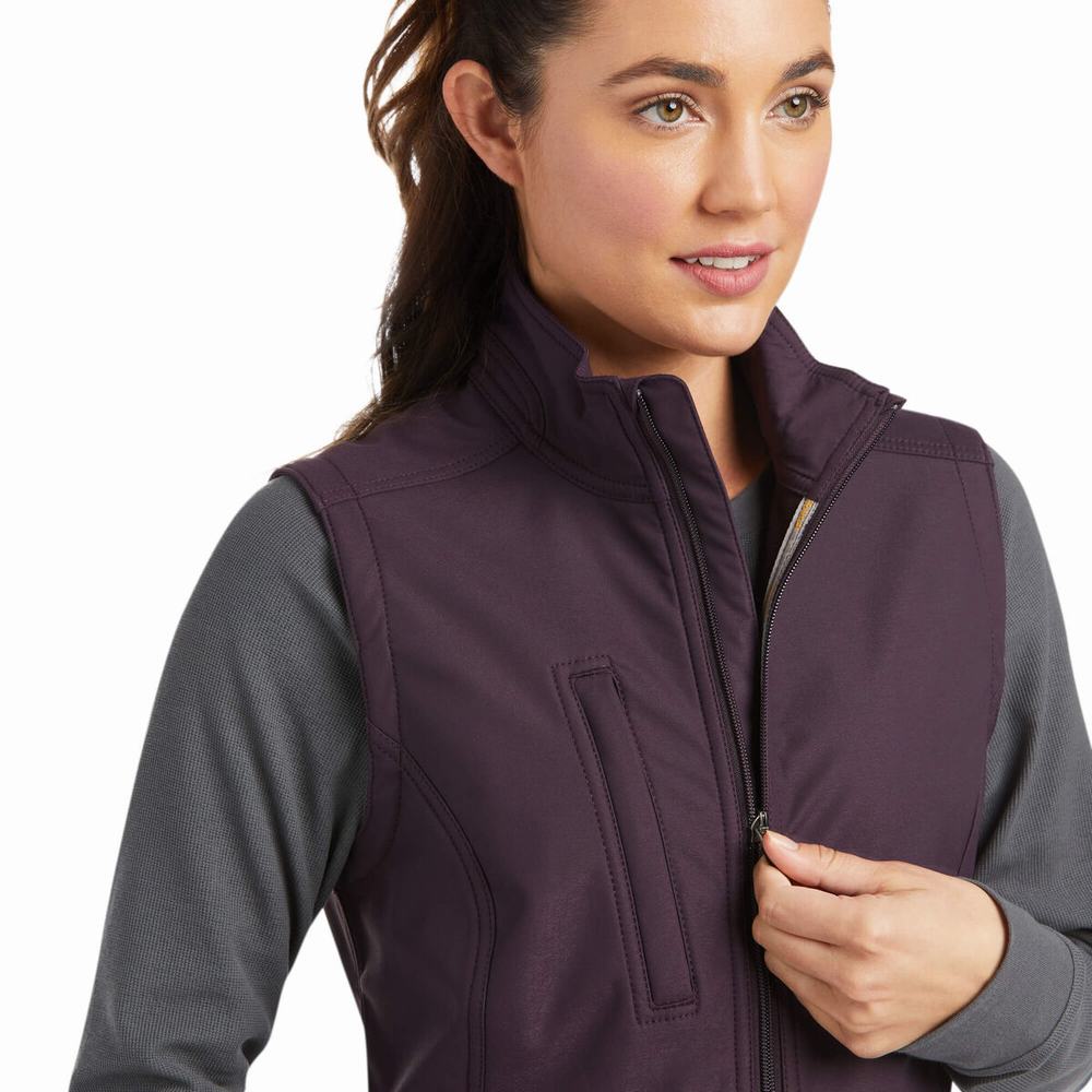 Ariat Rebar Stretch Canvas Softshell Vests Dam Lila | 871-FLOPBN