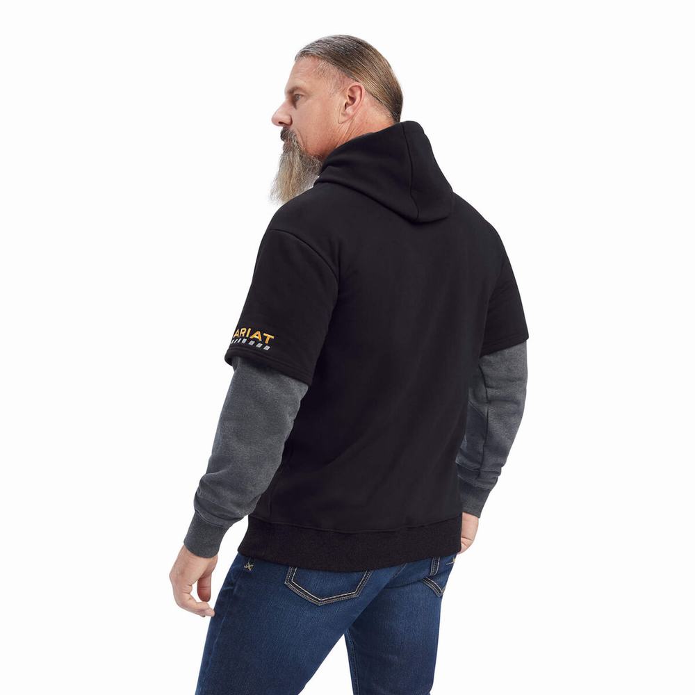 Ariat Rebar Workman Dually Hoodie Herr Grå Svarta | 347-IHDBEA