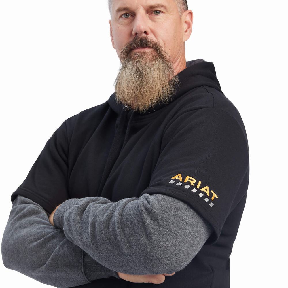 Ariat Rebar Workman Dually Hoodie Herr Grå Svarta | 347-IHDBEA