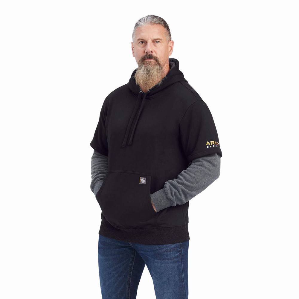 Ariat Rebar Workman Dually Hoodie Herr Grå Svarta | 347-IHDBEA