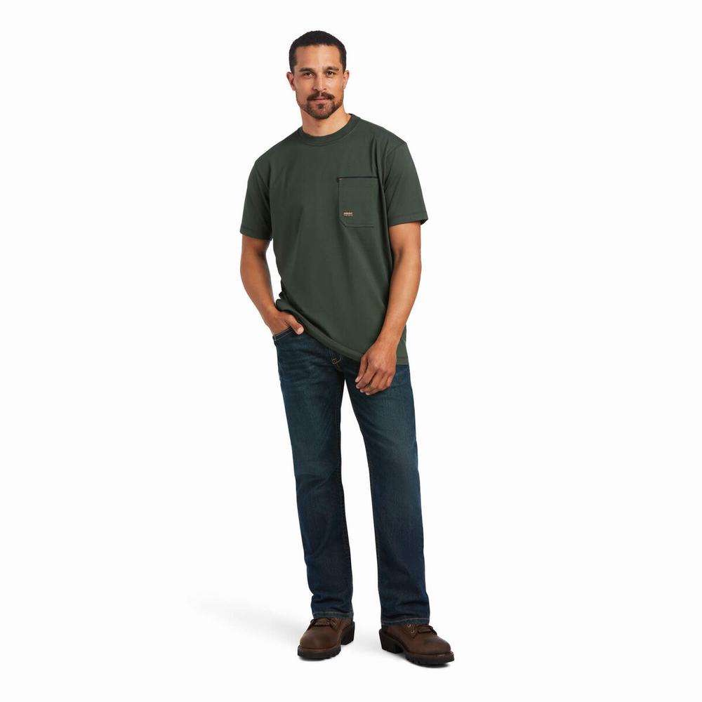 Ariat Rebar Workman Short Sleeve Herr Olika Färger | 754-WNEJVY