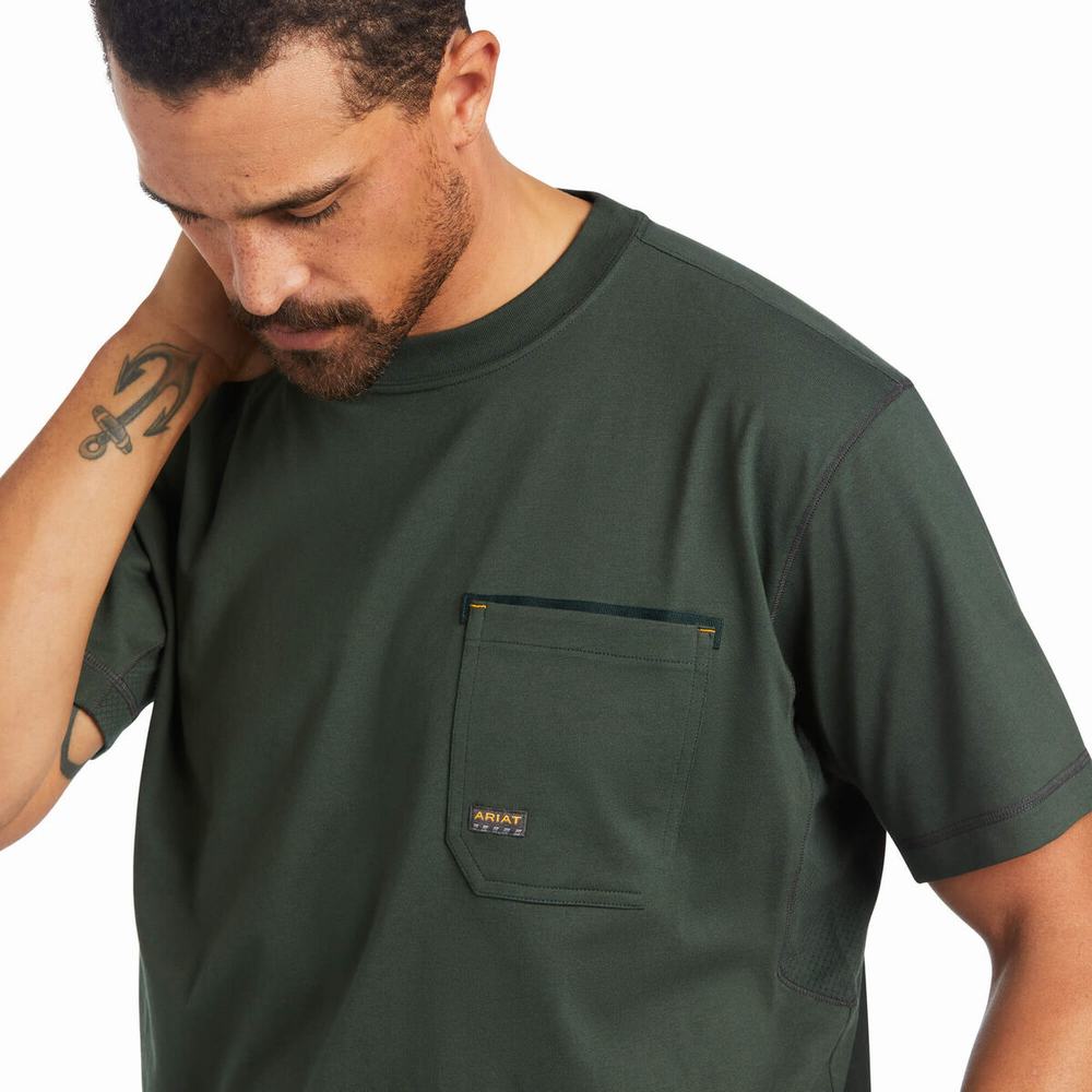 Ariat Rebar Workman Short Sleeve Herr Olika Färger | 754-WNEJVY