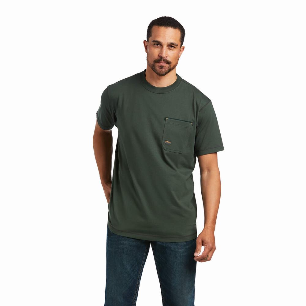 Ariat Rebar Workman Short Sleeve Herr Olika Färger | 754-WNEJVY