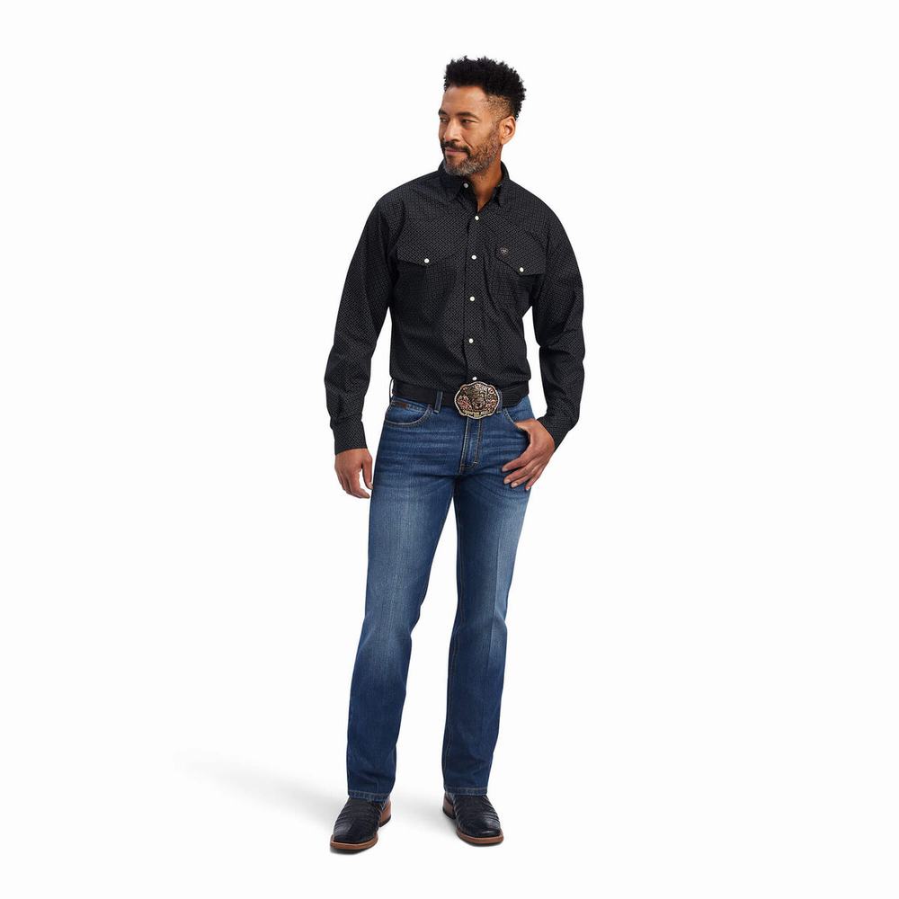 Ariat Relentless Resilient Stretch Klassiska Fit Snap Skjorta Herr Svarta | 857-KAUWJB