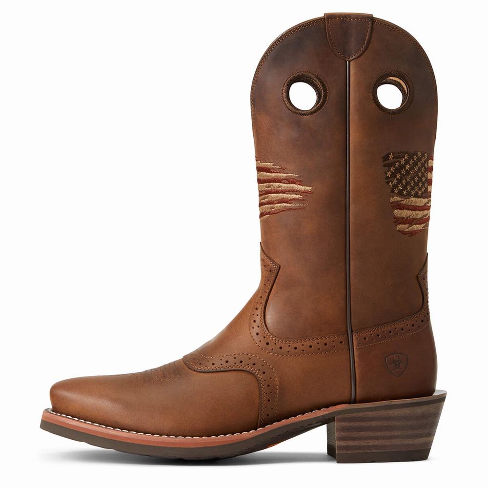 Ariat Roughstock Patriot Western Stövlar Herr Bruna | 843-YFNSIC