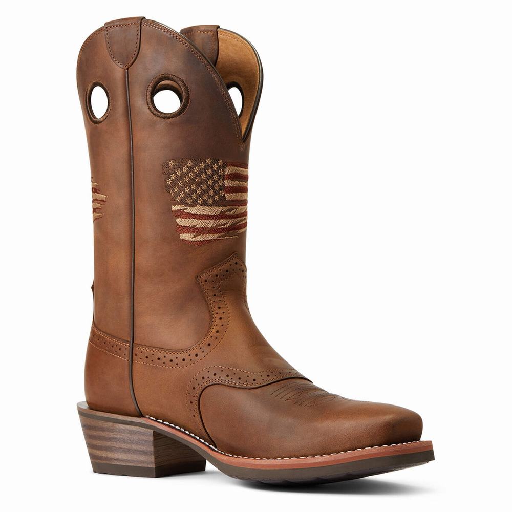 Ariat Roughstock Patriot Western Stövlar Herr Bruna | 843-YFNSIC