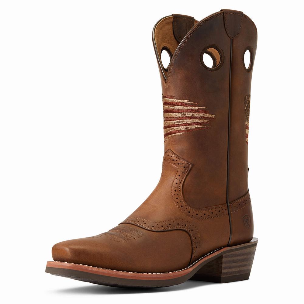 Ariat Roughstock Patriot Western Stövlar Herr Bruna | 843-YFNSIC