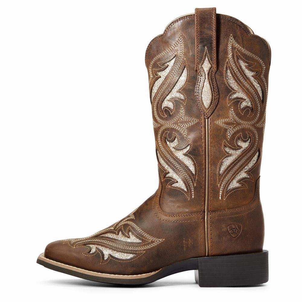 Ariat Round Up Bliss Western Stövlar Dam Bruna | 487-QFVJDO