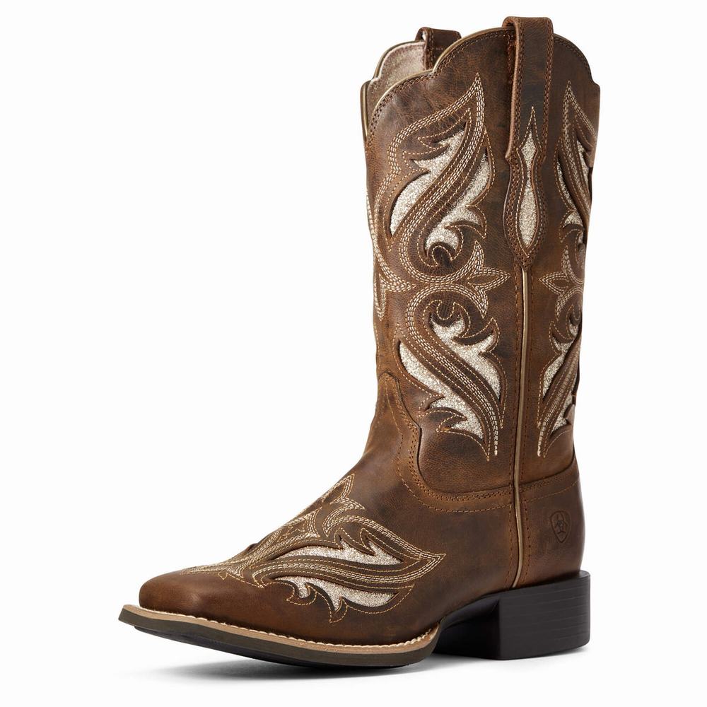 Ariat Round Up Bliss Western Stövlar Dam Bruna | 487-QFVJDO