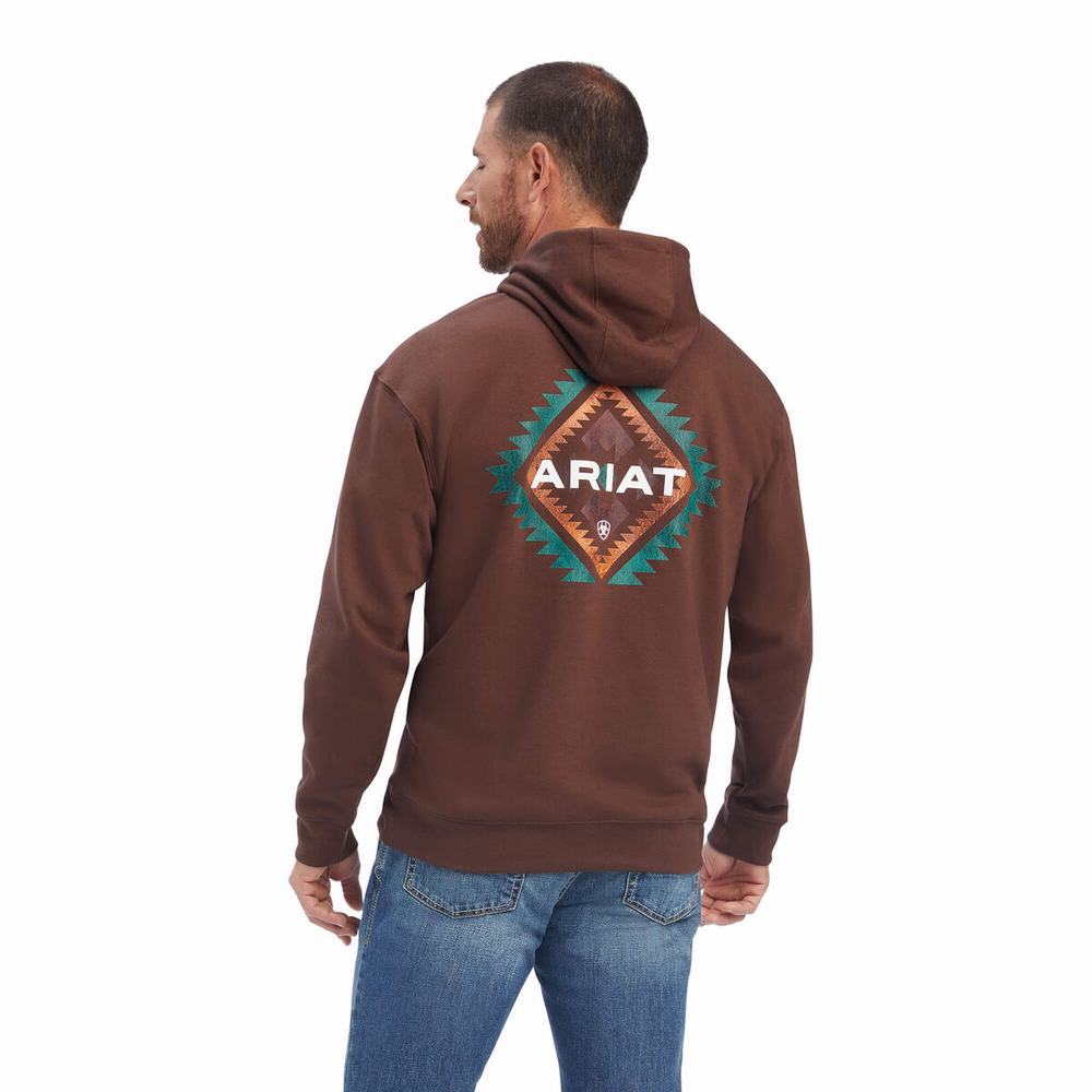 Ariat Southwest Läder Hoodie Herr Bruna | 163-UKXLQD