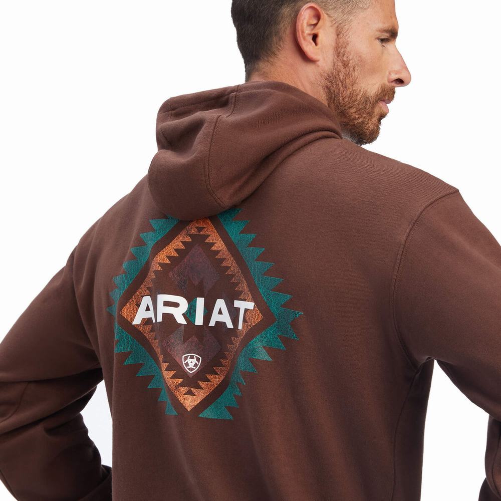 Ariat Southwest Läder Hoodie Herr Bruna | 163-UKXLQD