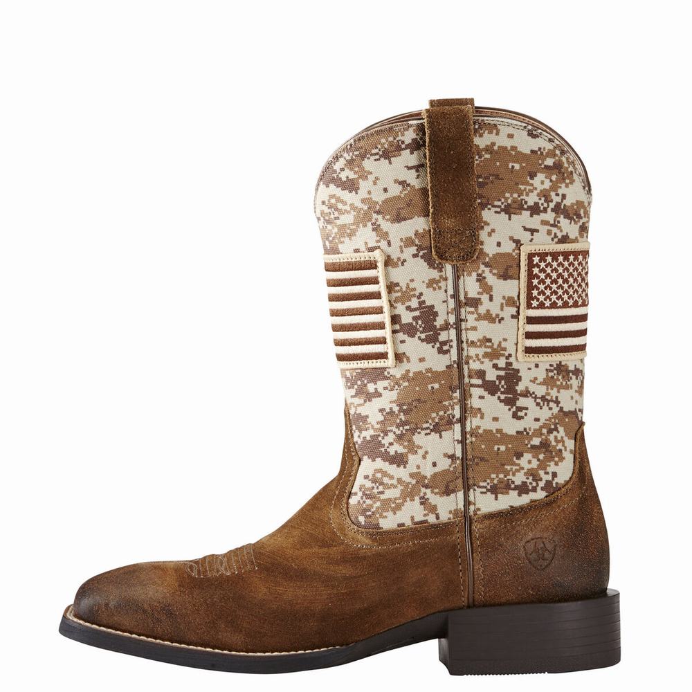 Ariat Sport Patriot Western Stövlar Herr Beige | 456-JIHGNM