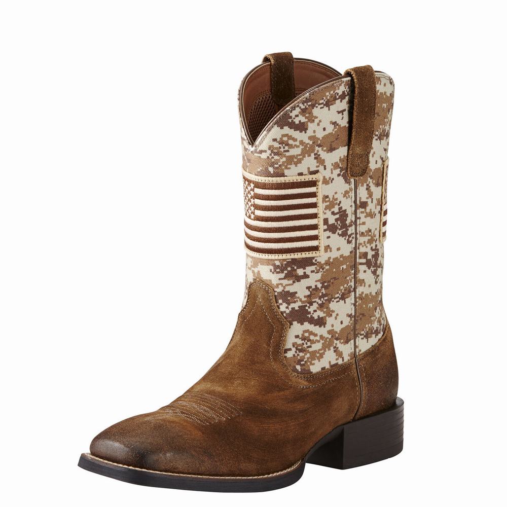 Ariat Sport Patriot Western Stövlar Herr Beige | 456-JIHGNM