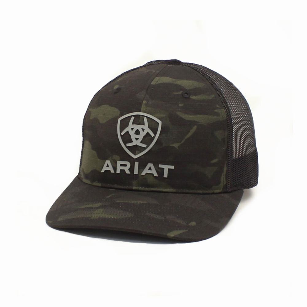 Ariat Stacked Logo Hatt Herr Svarta Camo | 725-ZCVWQI