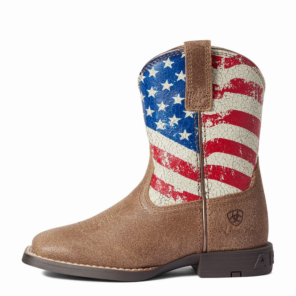 Ariat Stars and Stripes Western Stövlar Barn Bruna | 169-SOUEGK