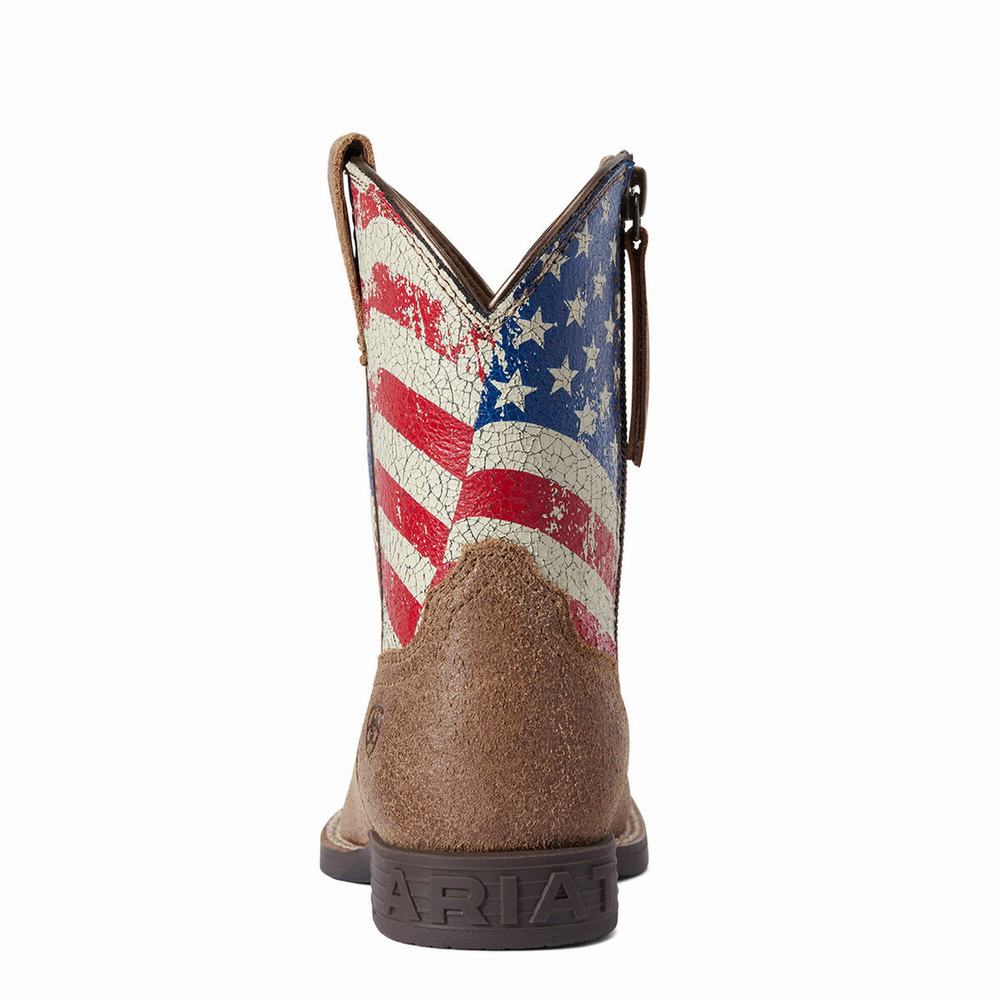 Ariat Stars and Stripes Western Stövlar Barn Bruna | 169-SOUEGK