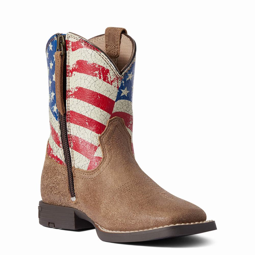 Ariat Stars and Stripes Western Stövlar Barn Bruna | 169-SOUEGK