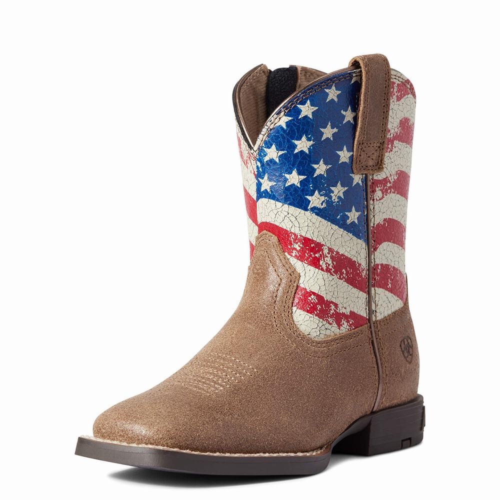 Ariat Stars and Stripes Western Stövlar Barn Bruna | 169-SOUEGK