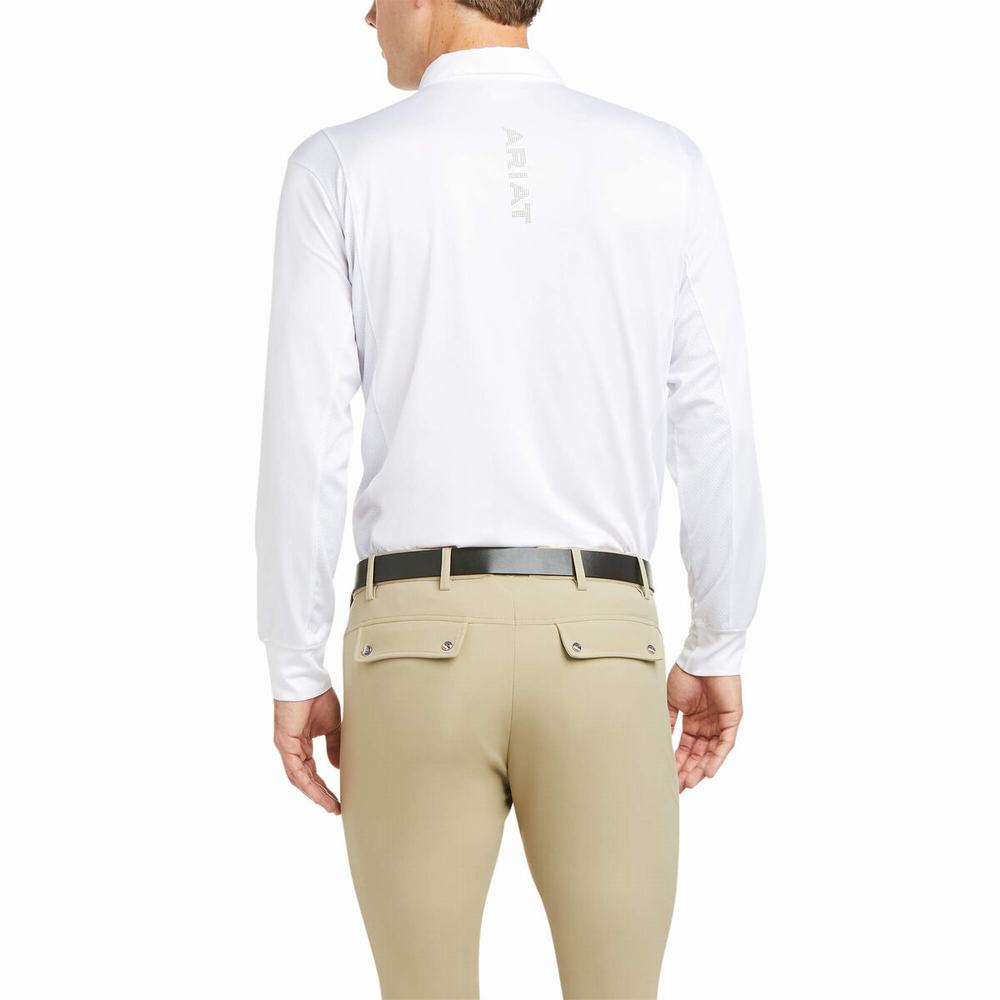 Ariat TEK Long Sleeve Show Ridbyxor Herr Vita | 971-VRWNCA