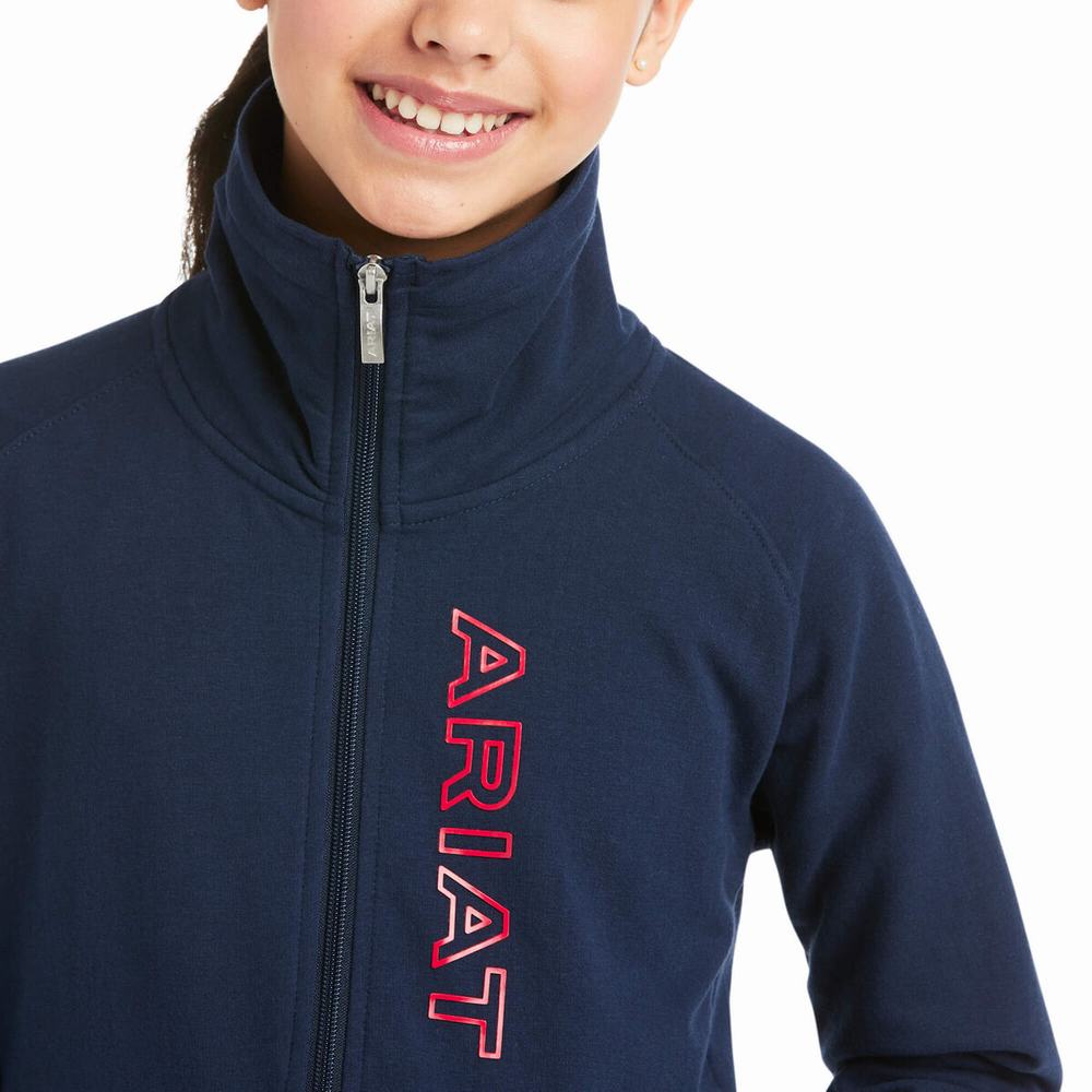 Ariat Team Logo Full Zip Hoodie Barn Olika Färger | 542-CKUNDF