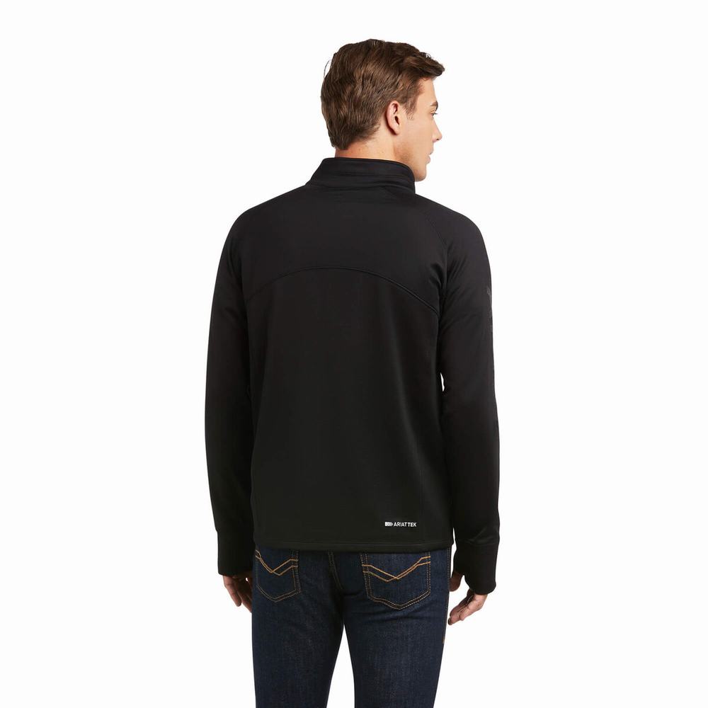 Ariat Tek Team 1/2 Zip Hoodie Herr Svarta Svarta | 935-FMNXDZ