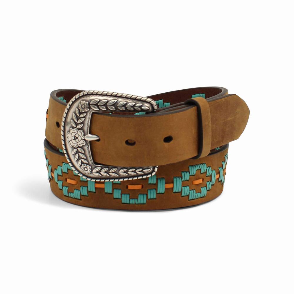 Ariat Turquoise Diamond Embroidery Bälte Dam Bruna | 065-JALYZX