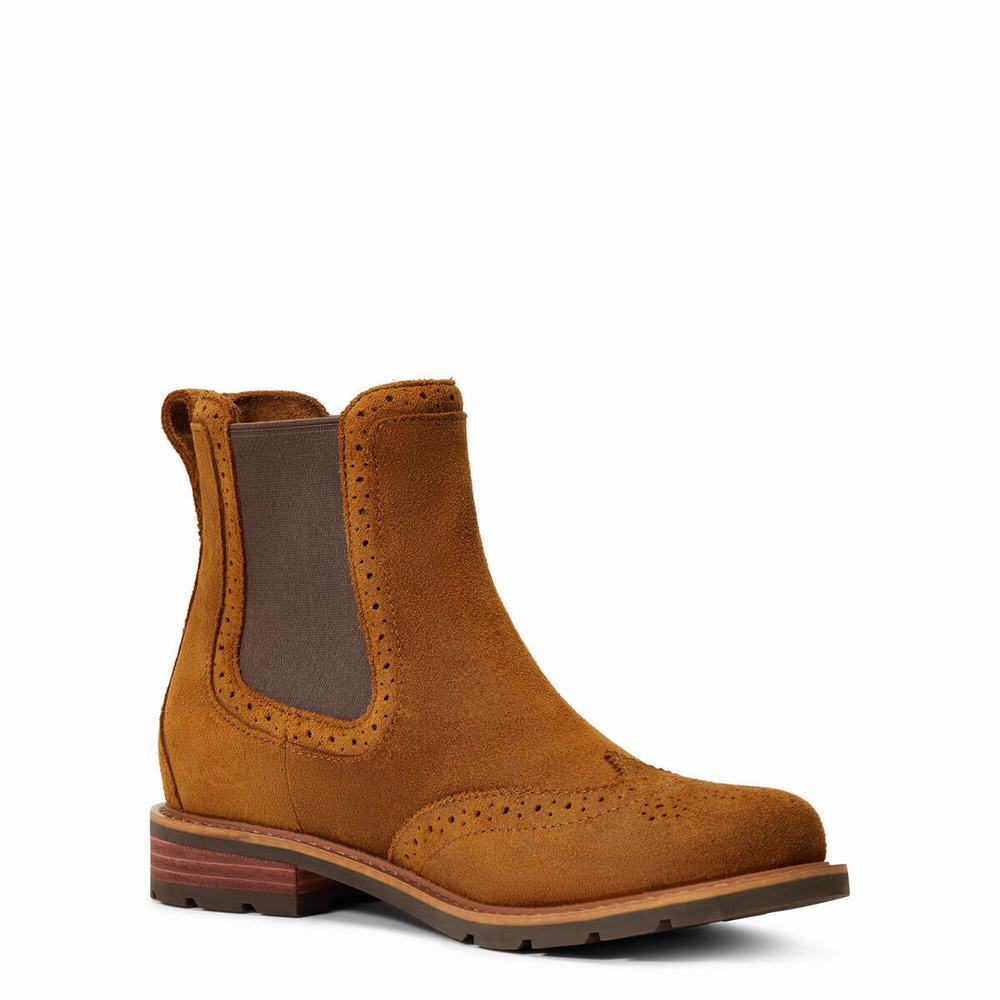 Ariat Wexford Brogue Vattentäta Vattentäta Kängor Dam Orange | 239-VXJMWR