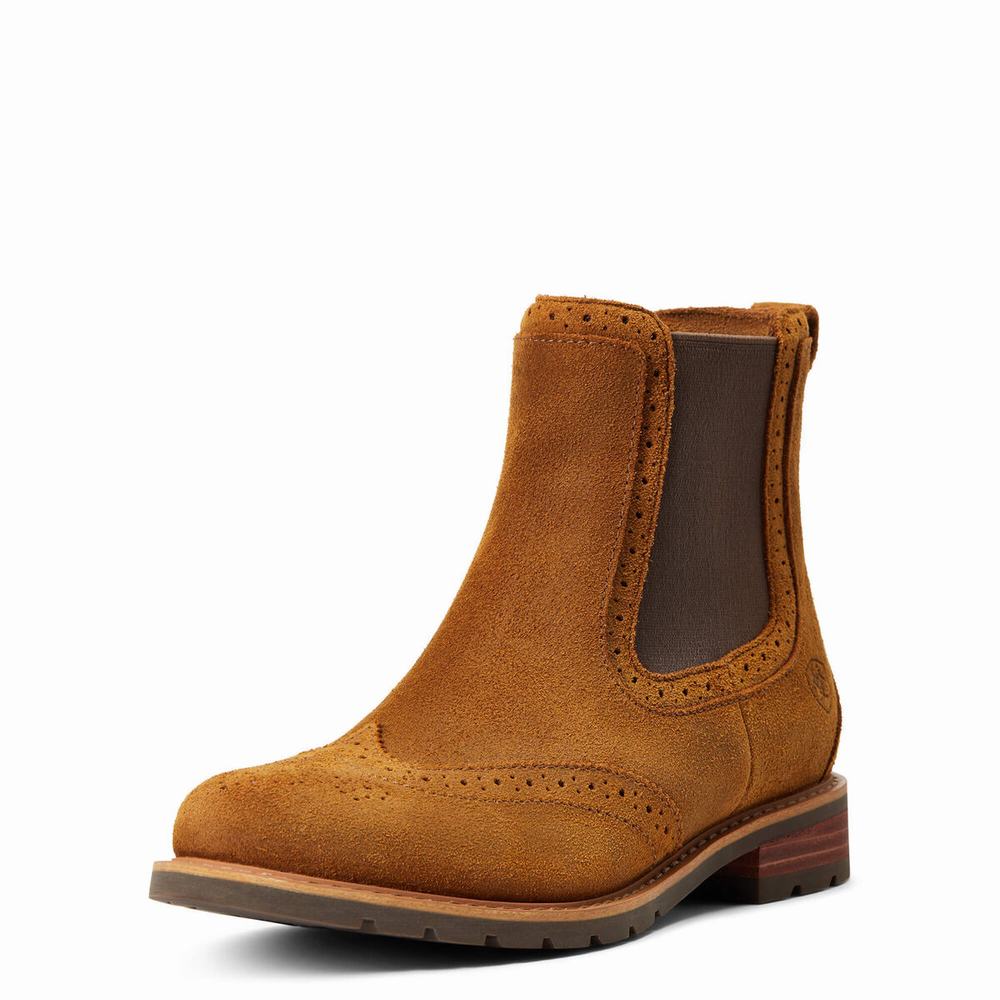 Ariat Wexford Brogue Vattentäta Vattentäta Kängor Dam Orange | 239-VXJMWR