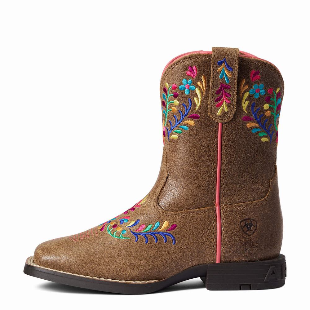 Ariat Wild Flower Western Stövlar Barn Bruna | 158-DKQSNZ